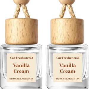 HoogaLife Car Air Freshener Diffuser 2 Pack Hanging Air Freshener Diffuser - Vanilla Cream Fragrance Oil Air D iffuser f