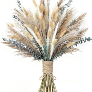 xin's convey 120 PCS Dried Pampas Grass, Dried Flowers, Reed Grass Bouquet for Bohemian Flowers Home Table Wedding Decor