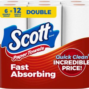 Scott Paper Towels, Choose-A-Sheet, 6 Double Rolls, 108 Sheets Per Roll