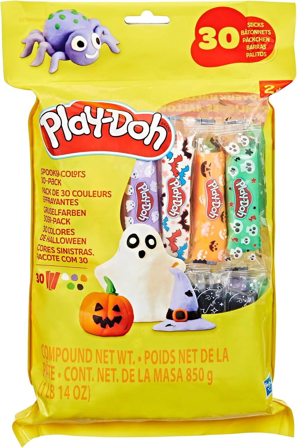 Play-Doh 30 Pack Spooky Colors, Individually Wrapped 1 Ounce Sticks for Halloween, Trick or Treat, or Fall Seasonal Arts
