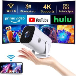 Mini Projector with Wifi and Bluetooth, Built-in Apps,Movie Projector