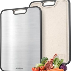 Titanium Cutting Board for Kitchen 16" x 11", 2-in-1 Cutting Mat