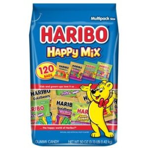 Haribo Gummi Candy Happy Mix Variety Pack, 120-count