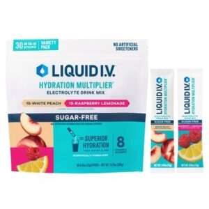 Liquid I.V. Hydration Multiplier, 30 Individual Serving Stick Packs in Resealable Pouch, Sugar Free, Variety Pack