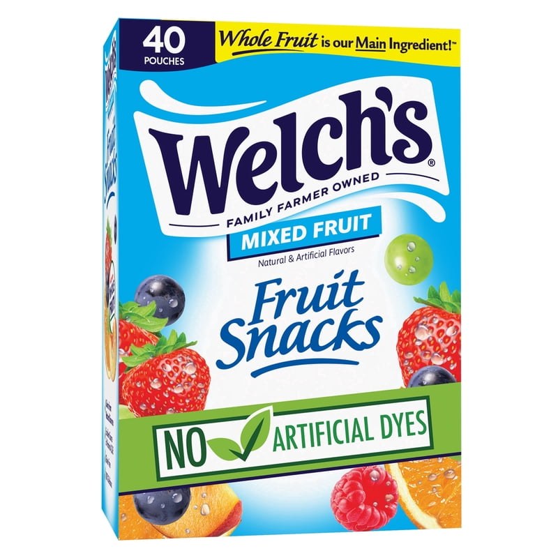 Welch's Fruit Snacks, Mixed Fruit, Soft Gluten Free Kids Snacks, 0.8 oz, 40 Count