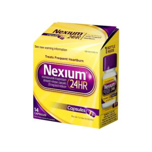 Nexium 24HR Esomeprazole Magnesium Acid Reducer – 14 per Box / 20 mg Strength / Bottle of 1