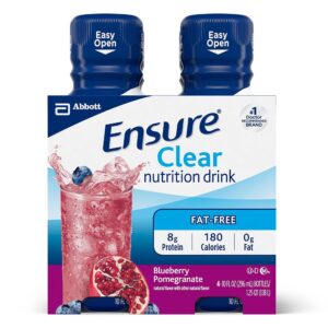 Ensure® Clear Blueberry Pomegranate Oral Protein Supplement, 10 oz. Bottle – Pack of 4