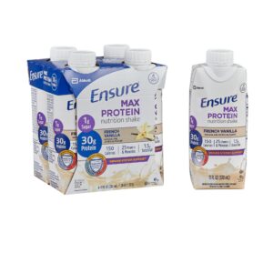 Ensure Max Protein Nutrition Shake Oral Supplement – French Vanilla Flavor / Pack of 4